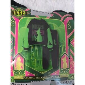 Wicked Movie Girls 2-Piece Hoodie & Jogger Fleece Set XS Size 4/5‎